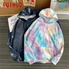 Ruihuo Höst Tunna Tie Dye Hoodie Män Kläder Polyester Mäns Hoodies Hip Hop Man Sweatshirt Tie Dye Streetwear M-2XL 201113