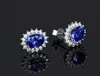 PANASH New Design Lab Blue Sapphires Stud Earrings Original Sterling Silver 925 Jewelry Gift For Women Brincos6995305