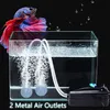 [220V Pump w/ Acc, Outlet: 2*55GPH/3.5LPM] Adjusted Quiet Aquarium Air Pumps Kit Fish Tank Oxygen Bubbler with Air Stones Tube Check Valves Compressor - SB