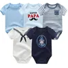 5Pcs High Quality Infant Jumpsuit clothes Short sleeves Boys' Clothing Set Newborn bodysuits Summer Body Baby girls 210309