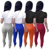 Zooeffbb letra imprimir dois pedaços conjunto mulheres tracksuit roupa de verão t shirt calça suor ternos lounge roupa roupas combinação conjuntos y0625