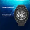 LMJLI - SMAEL 2020 Мужские часы 50 м водонепроницаемый SMAEL TOP Brand LED спортивные часы S Shock Army Watches мужчины военные 1390 светодиодный цифровой