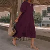 Платья вечеринки Boho одежда платье старинные летние свободные коттере O-образным вырезом сплошной сарафан MIDI хлопок с коротким рукавом пэчворк 2022 мода