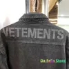 2021 Vetements Jackets男性女性バックビッグレター印刷vetementsデニムジャケット11高品質VTMカウボーイロングヘムx07109106923