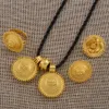 Anniyo Ethiopian set Jewelry Pendant Rope Earring Ring Gold Color Eritrea Africa Wedding Engagement sets Habesha #055006 H1022