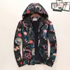 luxury mens hooded windbreaker Long Sleeve Mens Jackets rose printing jacket Clothing Zipper Letter Pattern Plus Size Male casual coat M-3XL