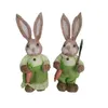 2 sztuk / zestaw 6 stylów śliczne słomy królika króliczka Easter Decorations Holiday Home Ogród Wedding Ornament Po rekwizyty rzemiosło 210924