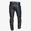 Biker Motocycle Long Leather Loose Street Style Steampunk Trousers Rock Roll Long Pants Men Straight PU Leather Pants316c