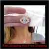 18K Gold Splated Turkish Evil Eye Naszyjnik Lucky Girl Dift Baguette Cubic Zirkonia Turkusowe Geomstone Top Quality Evil Eye Jewelry Hqk Ay5tz