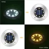 6Pcs/lot Solar Powered LED Ground Light Garden Landscape Lawn Lamp Buried Lights Outdoor Road Stairs Decking lighting With lightings Sensor D5.0