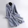 Kvinnor Vinter Jackor Ull Casual Coats Koreansk stil Jaqueta Feminina Real Fur Coat Högkvalitativ lång får Shearling 211018
