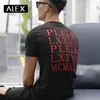 Alex Plein maglietta da uomo estiva casual in cotone ricamo nero streetwear maglietta di cotone da uomo in cotone divertente abbigliamento uomo moda 220224