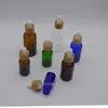 Glass Dropper Bottle 15ml 30ml 50ml with Bamboo Cap 1oz Wooden Clear Amber White Essential Oil Bottles