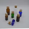 Glass Dropper Bottle 15ml 30ml 50ml with Bamboo Cap 1oz Wooden Clear Amber White Essential Oil Bottles