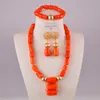 natural white coral jewelry set african wedding beads nigeria coral beads jewelry sets for women 19-C-01 H1022