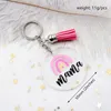 Mama Round Acryl Sleutelhanger Hanger Tassel Sleutelhanger Bagage Decoratieve Sleutelhanger Sleutelhanger Moederdag Gift