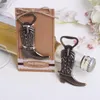 Creative Cowboy Boot Garrafa Opener Vintage Metal Corkscrew para favores de casamento nupcial do aniversário ocidental e presentes de festa