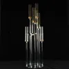 Novo estilo 100 cm de altura decoração cristal candelabro 9 braços / 4heads acrílico vela castanha castiçal para Centerpieces de casamento senyu436