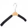 50st Solid Wood Hangers Byxor Coatkläder Hängare för kostym Sponge Padded Coats Shirts Cloth Holders GGA5031