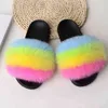 Women's Real Fur Slippers Girl's Plush Fluffy Slides Ladies Furry House Shoes Female Cute Indoor Flip Flops Large Size 35-45 211110