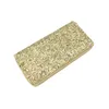 Plånböcker lyxiga kvinnor damer lång plånbok sparkigt sequin koppling glitter + pu bag mynt handväska svart guld rosa silver