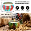 16 stks / pak geurende kaarsen bloemen tin blikje geur handgemaakte etherische olie kaars natuurlijke soja wax woondecoratie geschenken doos th0030