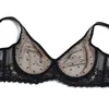 Reggiseni Vgplay Reggiseno nero sexy sfoderato Coppa sottile Lingerie di pizzo Copertura con ferretto Bralette See Through Mesh Hollow per le donne Plus Size5581693