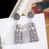 Orecchini retrò per donna Elefanti femminili in argento dorato Orecchini pendenti pendenti con nappa 2021 Accessori di gioielli indiani