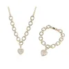 2020 Cubic Zirconia hjärta hängsmycke halsband armband smycken set elegant cz kostym smycken