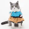 Kostium kotów Halloween ubrania samuraja śmieszne kostiumy ubij koty psy Chihuahua Pies Akcesoria