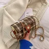 디자이너 키즈 핸드백 패션 어린이 미니 모직 헝겊 체크 무늬 체인 액세서리 작은 변경 지갑 꽃 ​​여자 공주 가방 F953