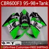 Bodywork +Tank For HONDA CBR600F3 600CC 600FS 95-98 Body 64No.156 CBR 600 600F3 CBR600 F3 FS CC 1995 1996 1997 1998 CBR600FS CBR600-F3 Green black 95 96 97 98 Fairing Kit