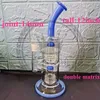 narghilè Glass Bong Heady Water Pipe Recycler Dab Rig 12 arm tree Inline Perc Oil Rigs