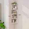 Ecofriendly Wood Corner 5 -Layer Bookshelf Storage Rack Rack Bookcase Organizer Praft Bolt Inserting Tipo Y200429