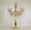 Metal Silver/Gold Plated Candle Holders 5 Arms Stand Table Centerpiece Pillar Candelabra For Wedding Decoration Candlestick