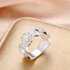 Anillo de placa de plata 925 de circón blanco DMSR787 Tamaño 7 Recién llegado anillos chapados en plata esterlina joyería 226P