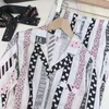 Spring and Summer New Square Collar Slim Stripe Letters Dot Love Leopard Flannel Cotton Brushed Long Sleeve Pants 201114