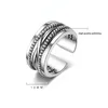 Oude zilveren vlecht multi layer ring band open verstelbare crossover wide ringen chunky stapelbare mannen vrouwen meisjes mode-sieraden Will en Sandy