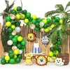 144pcs Animal Balloons Garland Kit Jungle Safari Tema Party Supplies Favors Barn Boys Födelsedagsfest Baby Shower Decorations 211122