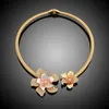 Brincos de colar da moda Dubai Jewelry Conjunto de jóias banhadas HS18072405
