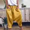 Femmes Harem Pantalon Casual Cordon Poches Drop Entrejambe Baggy Pantalon Long Pantalon Femme Femme Bloomers 2021 Q0801