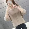 Korean Fashion Pink White Green Sweater Vintage Hollow Out Knit Top Pull Femme Pullovers Loose Casual Sueters De Mujer Clothing 211007