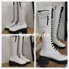 Botas femininas tamanho grande 34-45, designer de luxo, de bolso, combat, legal, plataforma, punk, goth, grossas, com fivela, botas femininas H1009