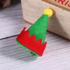 Decorações de Natal 6pcs Mini Caps de elfo Design Lollipop Hats Decors fofos suprimentos de embalagem de doces não tecidos para lojas de casa