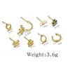 Stud Gold Ohrringe für Frauen Mini Dangle Ungewöhnliche Ohrring -Sets Kreuzstar Elegant Boho Schmuck Drop Ohr Clip Heart Girl Gift263n