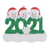 New Design Christmas Tree Hanging Ornament Party Decorations 2021 Snowman Family of 2/3/4/5/6 Xmas Gift for Mom Dad Kids Children GWD10919