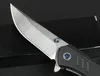 RM102 Flipper Folding Knife 5Cr13Mov Satin Drop Point Blade G10 + Stainless Steel Handle Ball Bearing EDC Pocket Knives