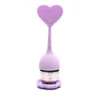 Silicone Coeur Forme Tea Tea Filtre Infuser Spoon 304 Acier inoxydable Feuille De Feuille De Freak Mesh Mignon SN3284