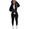 여성 트랙 슈트 2 2 조각 세트 스트리트웨어 주름 바지 v- 넥 긴 소매 바지 단색 옷 새로운 패션 숙녀 의상 옷의 옷