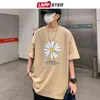 LAPPSTER Hommes Été Sale Fleur Harajuku T-shirts 2021 Homme Décontracté Japonais Streetwear Blanc T-shirts Mâle Coréen Coton Vêtements G1217